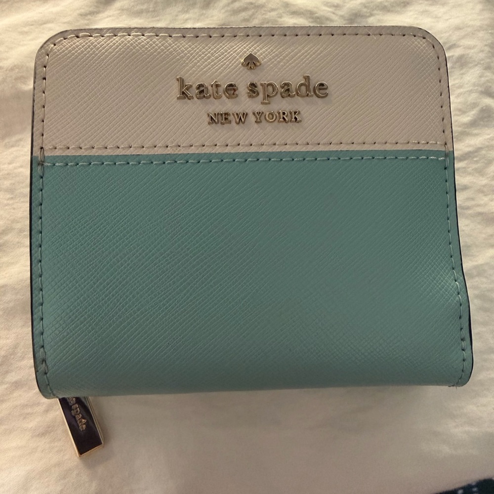Kate Spade Teal and Beige Wallet